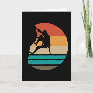 Rock Climbing Climber Retro Card