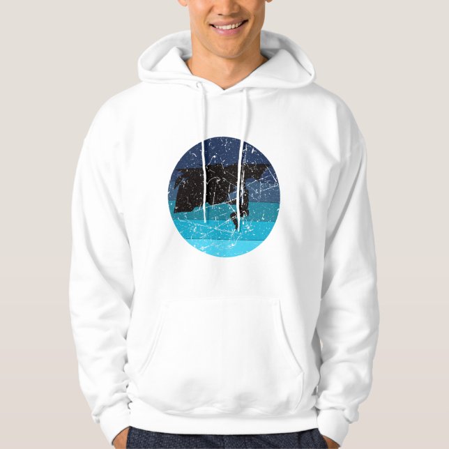 Rock Climbing Climber Retro Hoodie (Front)