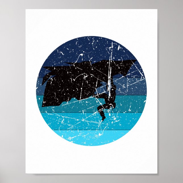 Rock Climbing Climber Retro Poster (Front)