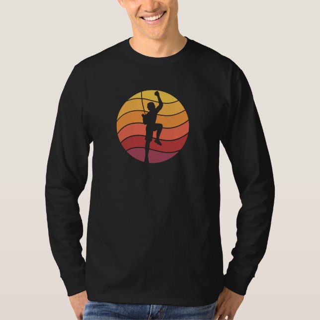 Rock Climbing Climber Retro T-Shirt (Front)