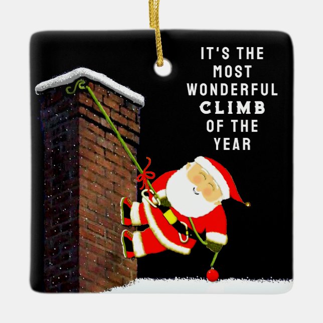 Rock Climbing Collectible Ceramic Ornament (Front)