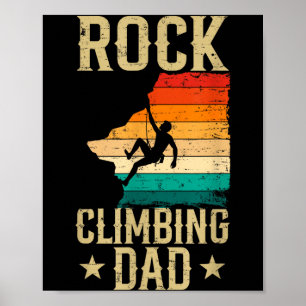 Rock climbing dad father's day rock climbing sport poster