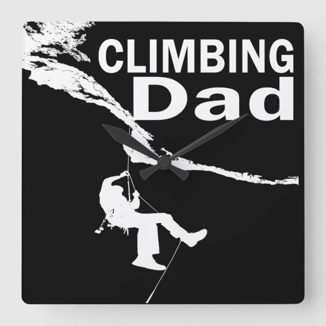 Rock climbing dad square wall clock (Front)