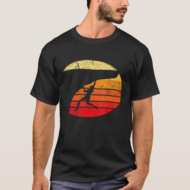 Rock Climbing  Distressed Sun Sunset T-Shirt (Front)