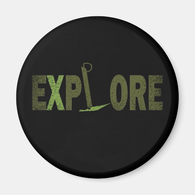 rock climbing distressed text design magnet (Front)