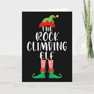 Rock Climbing Elf Matching Family Group Christmas Card