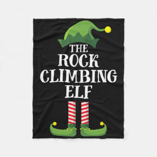 Rock Climbing Elf Matching Family Group Christmas  Fleece Blanket