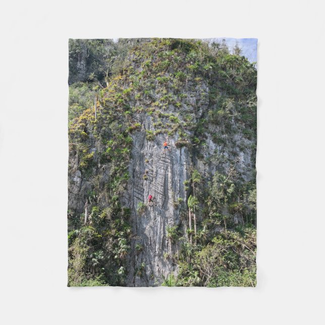 Rock Climbing Fleece Blanket (Front)