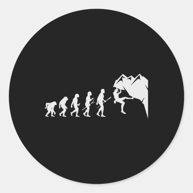 Rock Climbing - For Rock Climber Funny Evolution  Classic Round Sticker (Front)