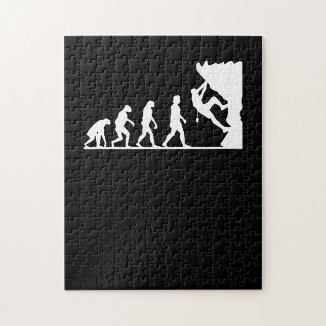 Rock Climbing For Rock Climber Funny Evolution Tee Jigsaw Puzzle (Vertical)