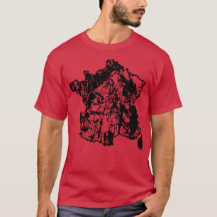 Rock Climbing France Rock Climber Map Art T-Shirt