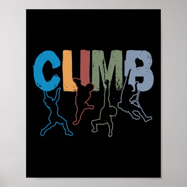 Rock Climbing Funny Bouldering Enthusiasts For Men Poster (Front)