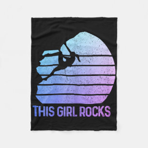 Rock Climbing Girl Definition Climber Bouldering C Fleece Blanket