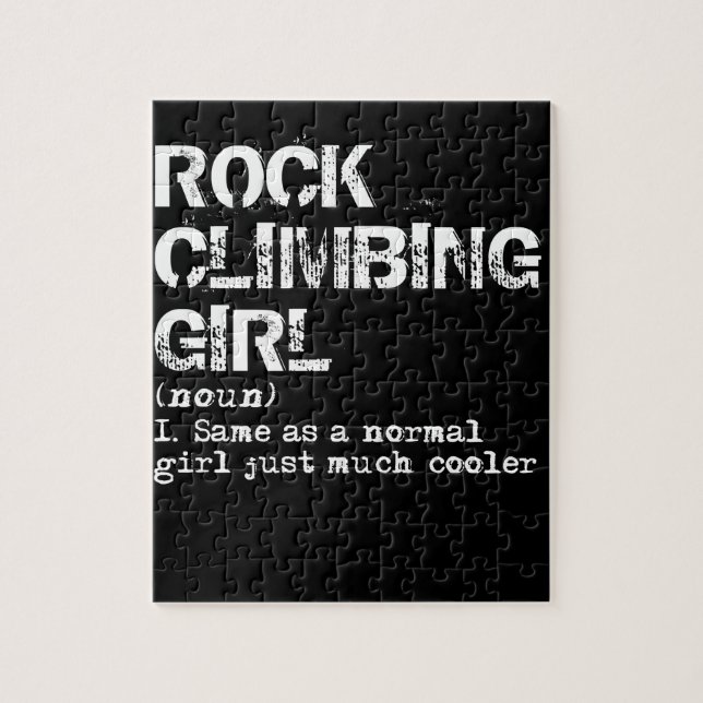 Rock Climbing Girl Definition Funny Jigsaw Puzzle (Vertical)