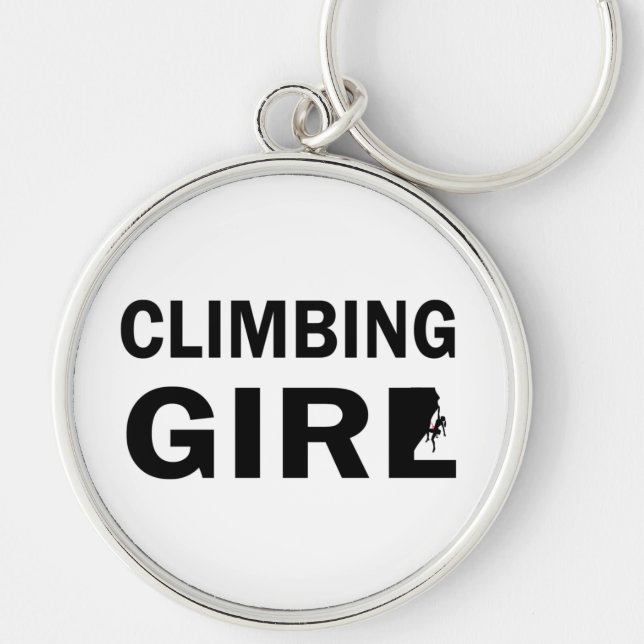 rock climbing girl key ring (Front)