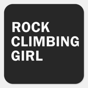 Rock climbing girl rockclimbing square sticker