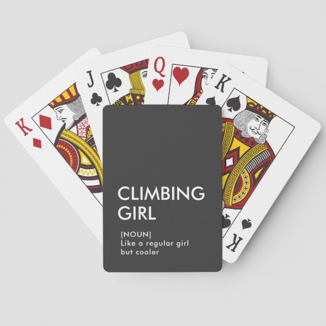 Rock Climbing girl trendy gift for her  Playing Cards (Back)
