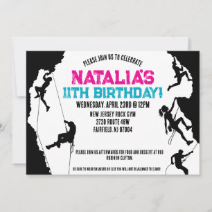 Rock Climbing Gym Birthday Invitation