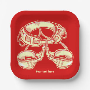 Rock climbing harness paper plate