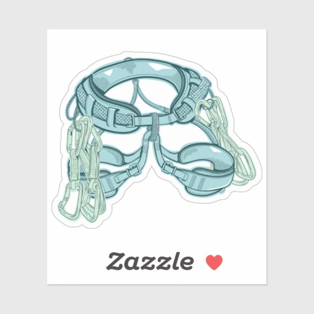 Rock climbing harness with quick draws (Sheet)