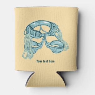 Rock climbing harness with quick draws can cooler