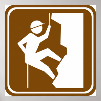 Rock Climbing Highway Sign
