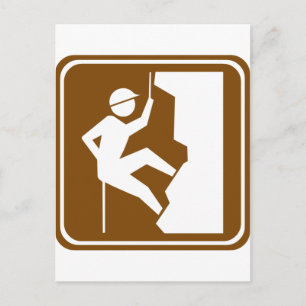 Rock Climbing Highway Sign Postcard
