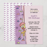 Rock Climbing Invitation: Blonde Hair Birthday