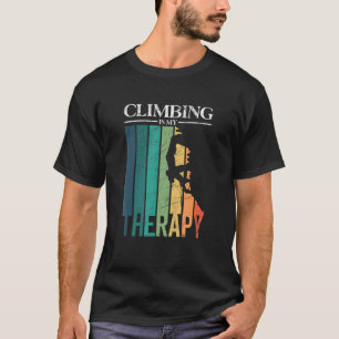 Rock Climbing Is My Therapy  Retro Climber Boulder T-Shirt