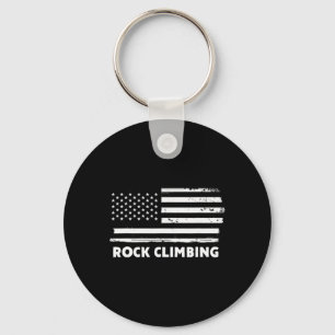 Rock Climbing Life Usa Flag Patriotic Sports Desig Key Ring