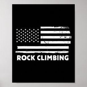 Rock Climbing Life Usa Flag Patriotic Sports Desig Poster