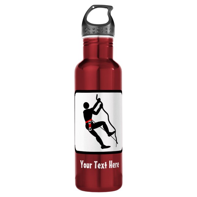 Rock Climbing Logo -- Customisable 710 Ml Water Bottle (Front)