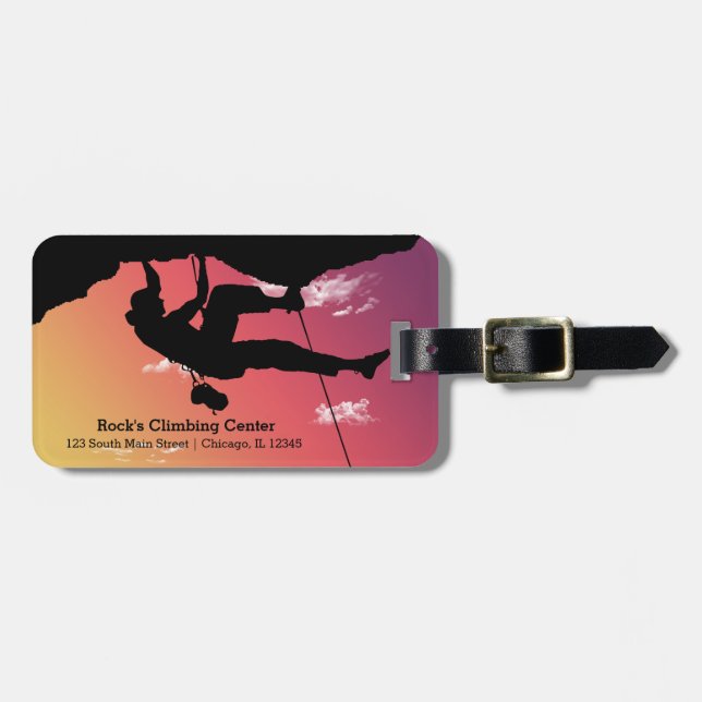 Rock Climbing Luggage Tag (Front Horizontal)