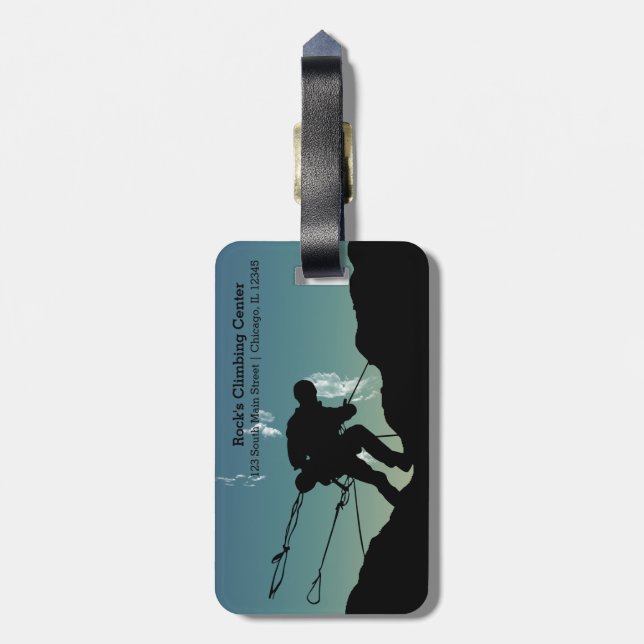 Rock Climbing Luggage Tag (Back Vertical)