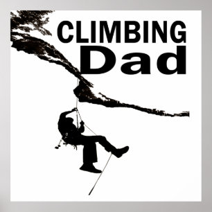 rock climbing man husband dad  poster