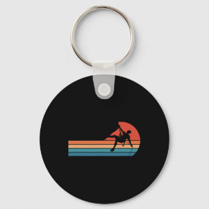 Rock Climbing Mountain Hiking Bouldering Retro  Key Ring