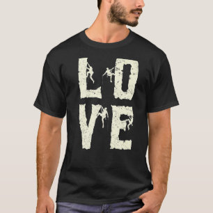 Rock Climbing Mountaineer Bouldering Love T-Shirt
