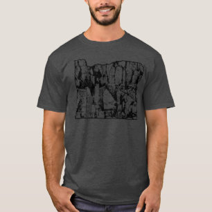 Rock Climbing Oregon Rock Climber State Map Climb T-Shirt