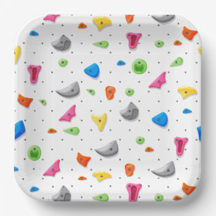 Rock Climbing Paper Plates, Rock Wall Party Plate