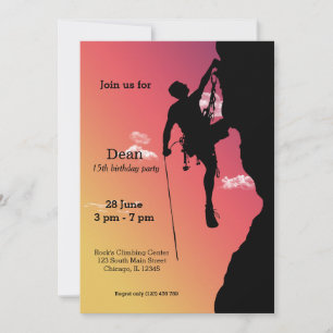 Rock Climbing Party Invitation