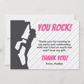 Rock Climbing Party Thank You Card