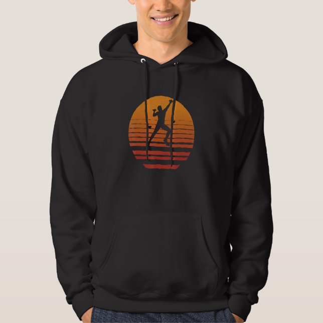 Rock Climbing Retro Mountain Climber Hoodie (Front)