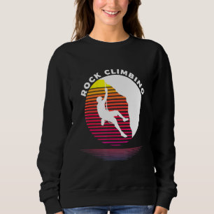 Rock Climbing Retro Sunset Style Bouldering 80s St Sweatshirt