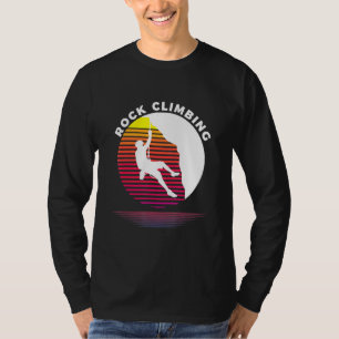 Rock Climbing Retro Sunset Style Bouldering 80s St T-Shirt