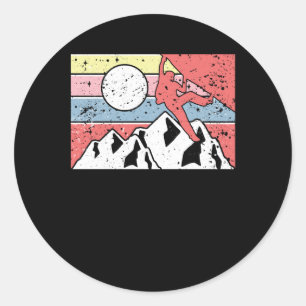 Rock Climbing Retro Vintage Classic Round Sticker
