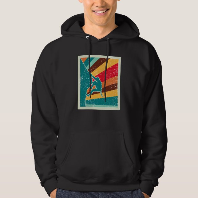 Rock Climbing Retro Vintage Hoodie (Front)