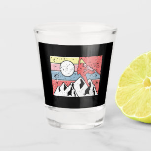 Rock Climbing Retro Vintage Shot Glass