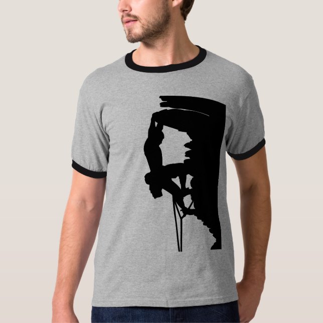 Rock Climbing Ringer T T-Shirt (Front)