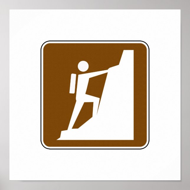 Rock Climbing Road Sign Poster (Front)