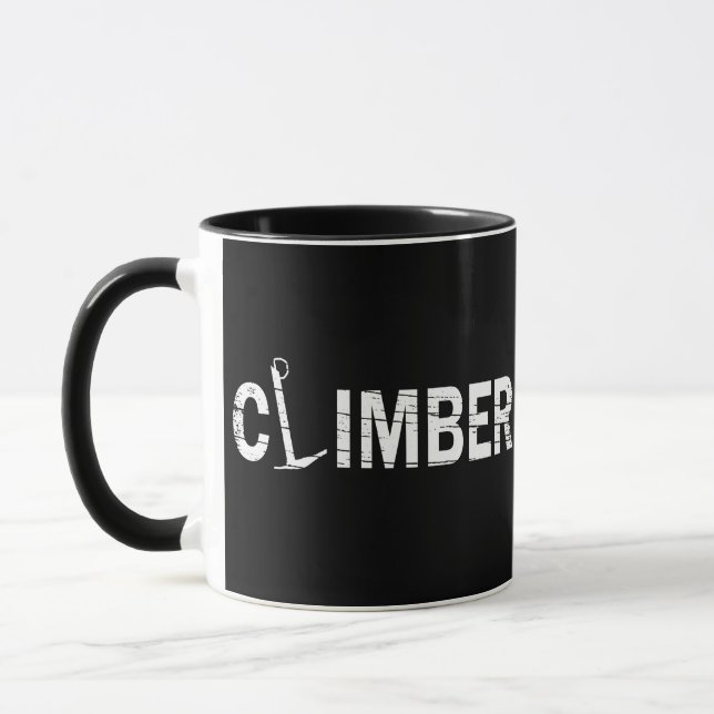 rock climbing rockclimber mug (Left)